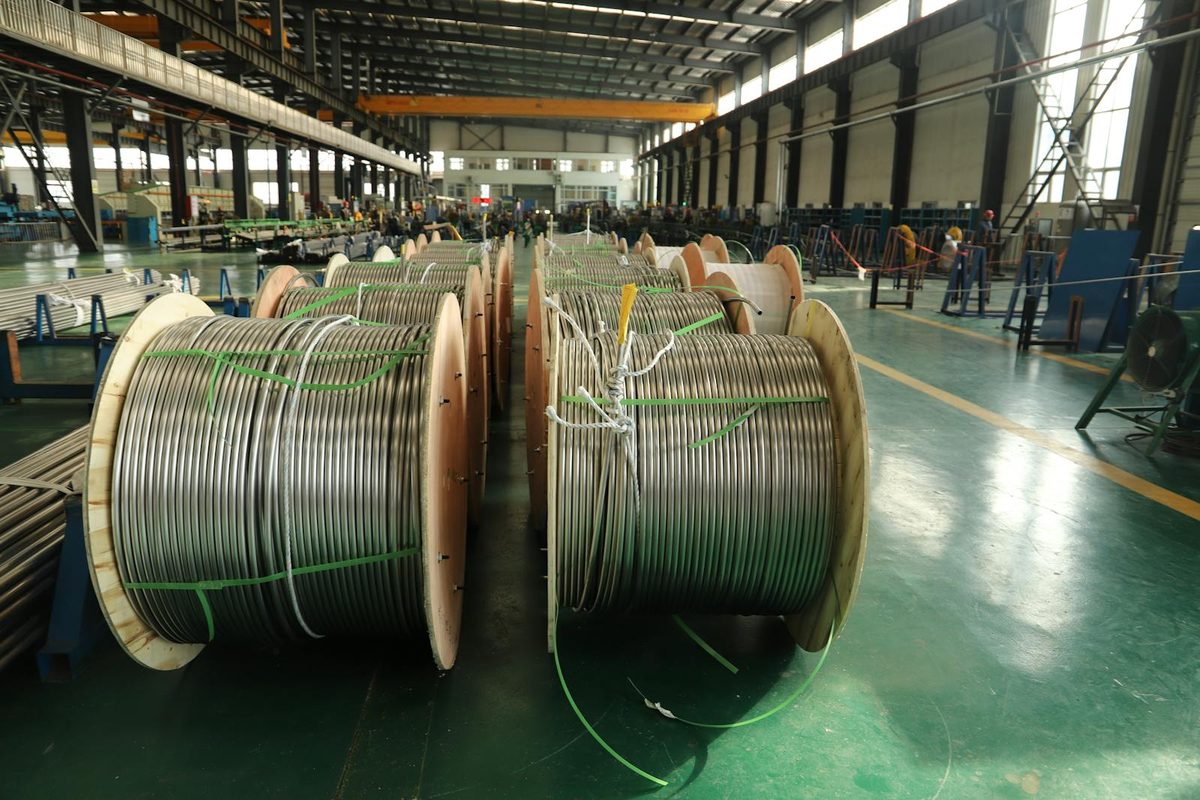 Cable drums on the Bihar Cables factory floor
